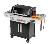 Theo Klein Weber 9445 - Barbecue Genesis, in legno, con inserti per bistecca, pizza o verdure, con manichini e posate per barbecue, giocattolo per bambini dai 3 anni in su