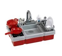 Theo Klein Bosch 7110 - Mini cucina per bambini, con funzione pompa dell'acqua, piano cottura con luce e suono, con stoviglie e giocattoli per bambini dai 3 anni in su