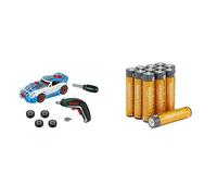 Theo Klein Bosch Set Tuning Auto, avvitatore, 3+ anni, & Batterie AAA Alcaline Amazon Basics 12 pz, 10 anni