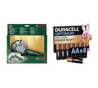 Theo Klein Bosch Smerigliatrice, luci/suoni, 3+ anni, & Duracell Optimum AA 8 pz, Power Boost