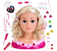 Theo Klein 5392 Busto per Trucco e acconciatura Emma, Include Cosmetici a Forma di Cuore e Accessori per Capelli, Capelli Lavabili e pettinabili, Giocattolo per Bambini dai 3 Anni in su