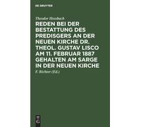Theodor Hossbac Reden Bei Der Bestattung Des Predisgers an De (Copertina rigida)