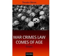 Theodor Meron War Crimes Law Comes of Age (Copertina rigida)