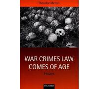 Theodor Meron War Crimes Law Comes of Age (Copertina rigida)
