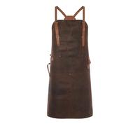 Theodore Grembiule in Pelle - Design Incrociato per Comfort Massimo, Perfetto per Barbecue, Cucina e Lavoro, con 2 Tasche Pratiche