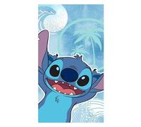 Theonoi Asciugamano da bagno per bambini, telo da doccia, per ragazze e ragazzi, 100% cotone, 70 x 140 cm (Stitch Wave)