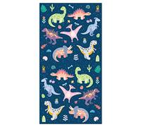 Theonoi Asciugamano da bagno per bambini, telo da doccia, per ragazze e ragazzi, 100% cotone, 70 x 140 cm (dinosauri)