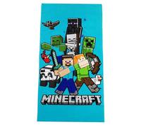 Theonoi Asciugamano da sauna per bambini, 70 x 140 cm, in microfibra (Minecraft blu)