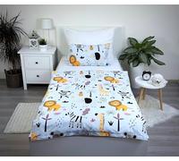 Theonoi Biancheria da letto per bambini e bambine, set completo copripiumino 100 x 135 cm e federa 40 x 60 cm, in cotone Öko-Tex Standard per ragazzi e ragazze (animali Safari giungla)