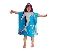 Theonoi Poncho Infantil con Capucha per Bambini e Bambine, 100% Cotone (Squalo)