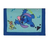 Theonoi Portafoglio per Bambini Stitch, 9 x 13 cm, Comic, con Scomparto Trasparente per Foto del Passaporto o Indirizzo, Chiusura Lampo e Velcro, Poliestere Resistente e Lavabile