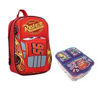 Theonoi Set Auto Lightning McQueen con Effetto 3D - Zaino per la Scuola, per il Tempo Libero, per l'Asilo Nido, per Bambini Piccoli, Kindergarten
