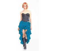 ThePirateDressing Women Steampunk Victorian High-Low Showgirl Gonna - Teal
