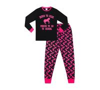 thepyjamafactory Born To Ride Forced To Go To School Ragazze Lungo Cotone Pigiama Pjs per Bambini (9-10 Anni)