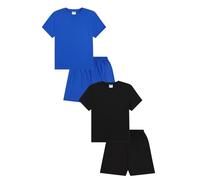 ThePyjamaFactory North East - Pigiama corto per bambini, confezione da 2 pezzi, colore: nero e blu, Multicolore, 15-16 Years