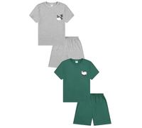 ThePyjamaFactory Pigiama corto mimetico per bambini, confezione da 2, colore: verde e grigio