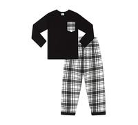 thepyjamafactory Ragazzi Lungo Cotone Quadri in Bianco e Nero Pigiama (12-13 Anni)