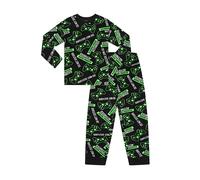 ThePyjamaFactory - Pigiama lungo in pile con motivo "Do Not Disturb Gaming Mode Activated" per ragazzi, set Twosie, vestitino per bambini, Nero , 7-8 Years