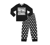 thepyjamafactory Ragazzi Born To Play Football Forced To Go To School Lungo Cotone Pigiama (15-16 Anni)
