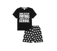 thepyjamafactory Ragazzi Corto Born To Play Football Forced To Go To School in Cotone Pigiama (13-14 Anni)