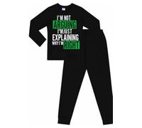 thepyjamafactory Ragazzi I'm Not Arguing I'm Just Explaining Why I'm Right Lungo Cotone Verde Pigiama (14-15 Anni)
