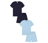 ThePyjamaFactory Set pigiama per bambini, confezione da 2 pezzi, colore azzurro e blu navy, Blu, 13-14 Years