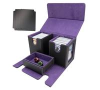 TheQuotium MTG Commander Deck Box Spazio per 200+ carte, scatola 3 in 1 con finestra, organizer magnetico per carte di credito, 4 divisori
