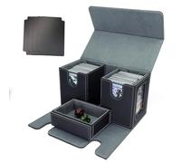 TheQuotium MTG Commander Deck Box Spazio per 200+ carte, scatola da gioco con finestra 3 in 1, organizer magnetico per carte di credito per Magic Commander TCG CCG, 4 divisori