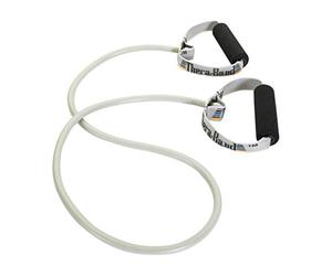 Thera-Band Tubi di resistenza in lattice professionali con maniglie per esercizi per la parte superiore del corpo, riabilitazione e condizionamento, maniglie morbide, 50 pollici, Argento, 2