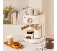THERA RETRO PRO - Macchina Per Caffè Espresso Semiautomatica Da 20 Bar Bianco Sporco