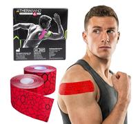 Theraband Continuo Rotolo di Nastro per Kinesiologia (2 Pack), 2 "x 16,4 14002, Rosso/Nero
