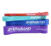 THERABAND High Resistance Bands, Set of 4 Elastic Super Bands for Improving Flexibility, Injury Rehab, & Full Body Workouts, Heavy Duty Stretch Bands for Exercise, Light, Medium, Heavy, X-Heavy Bands