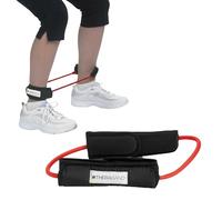 TheraBand Professional Latex Resistance Tubing with Handles For Upper-Body Exercise, Rehab and Conditioning, 12 Inch With Padded Cuffs, Red, Medium, Beginner Level 3