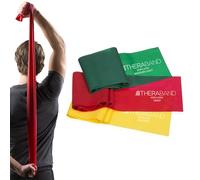 TheraBand Set di fasce elastiche non in lattice, per fisioterapia, giallo, rosso, verde, principiante