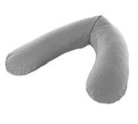 Theraline Cuscino originale per gravidanza e allattamento, imbottitura in microsfere sottili, rivestimento esterno melange grigio medio, collezione bambù, 190 cm