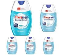 THERAMED Fresca originale 2 in 1, pulisce come dentifricio + rinfrescante come il risciacquo, 75 ml (Confezione da 5)