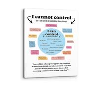 Therapist Gift What I Can and Cannot Control Mental Health Art Canvas Print for Counseling Office(Unframed,12x18inch(30x45cm))