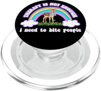 Therapy Not Enough Need To Bite People Funny Design PopSockets PopGrip per MagSafe