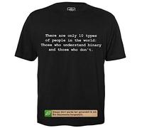 There Are Only 10 Types of People - T-Shirt Uomo Geek con Slogan Motivo in Cotone Organico Manica Corta Collo Rotondo, M
