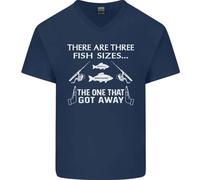 There Are Three Fish Taglie Divertente Pesca Uomo Scollo A V Cotone T-Shirt
