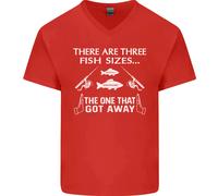 There Are Three Fish Taglie Divertente Pesca Uomo Scollo A V Cotone T-Shirt