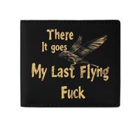 There Goes My Last Flying Fuck - Portafogli a due ante con tasca frontale e scomparti per carte di credito, per uomini e donne, 11,4 x 10,2 cm