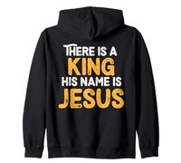 There Is A King His Name Is Jesus Royal Christian Men Women Felpa con Cappuccio