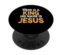 There Is A King His Name Is Jesus Royal Christian Men Women PopSockets PopGrip Adesivo