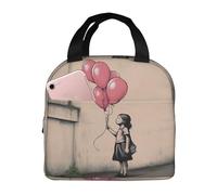 There is Always Hope and Girl with Balloons Lunch Bag Handheld Insulated Picnic Bag Work Bag Fresh-Keeping Bag Camping Storage