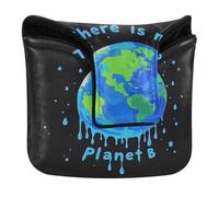 There is No Planet B - Coprimazza per putter da golf, con chiusura magnetica, per uomini e donne, in pelle ecologica in poliuretano, impermeabile