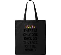 There is only one Race Natural Ecological Cotton Tote Bag Black, nero, taglia unica, Nero , taglia unica
