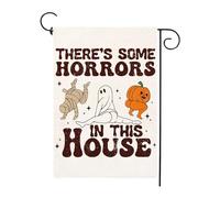 There Is Some Horrors In The Housae,Halloween Horror Pumpkin Ghost Pattern Bandiera Da Cortile 30X45Cm Striscione Colorato Stagionale Bandiera All'Aperto Per Patio Soggiorno Camera Da Letto