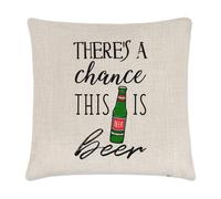 There's a Chance Questo È Birra Lino Copricuscino Cuscino - Divertente Lager Ipa