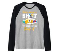 There's Always A Shot - Biliardo con 8 Palline da Biliardo, da Uomo Maglia con Maniche Raglan